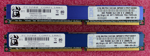 73P5122 - IBM 4GB (2x2GB) Kit PC3200R ECC DDR VlLP Rdim - Picture 1 of 1