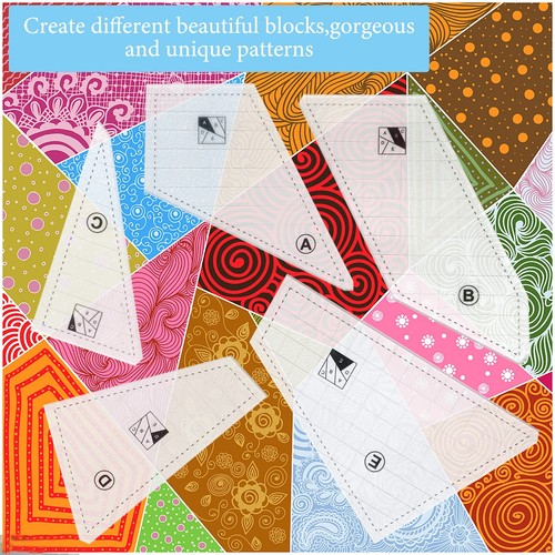Quiltlineale und Vorlagen, 5 Stück Kreative Quilten Schneideschablone Quilt... - Bild 4 von 7