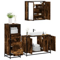 BadmöBel-Set 3-Teilig RäUchereiche Holzwerkstoff Komplettset