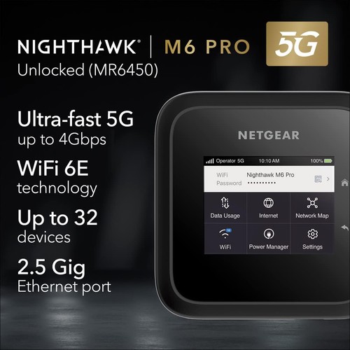 NETGEAR Nighthawk M6 Pro MR6450 ,5G Router With Sim Slot Unlocked, 5G Mobile WiF - Foto 7 di 7