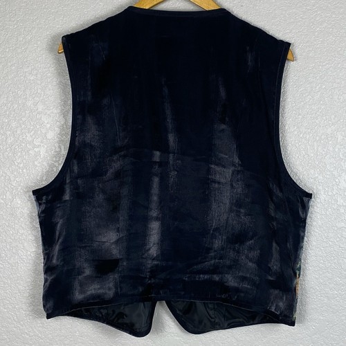 Vtg 90s Full Zip Vest Womens Size 1X Patchwork Tapestry Velvet Autumnal Boho - Picture 2 of 8