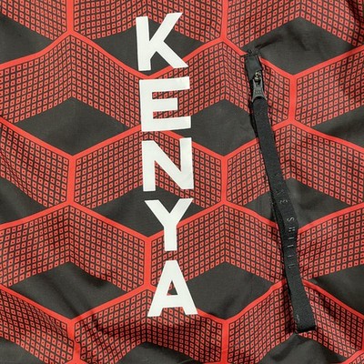 みんと Nike Kenya Running Jacket Mens Large Green Red Black Hooded Shield