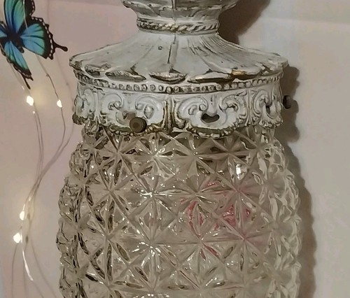 Vintage Glass & Brass Hanging Pendant Ceiling Light Fixture 2' Chains On Both - Picture 8 of 12