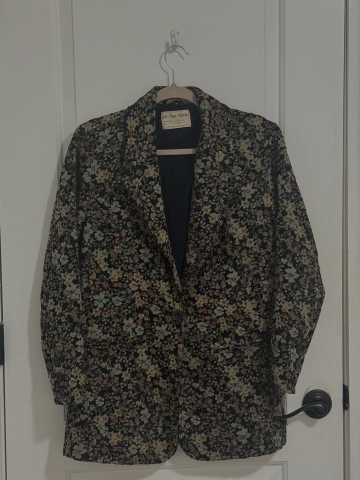 Free People Bella Floral Tapestry Oversized Blazer Jacket XS - Image 2 of 4