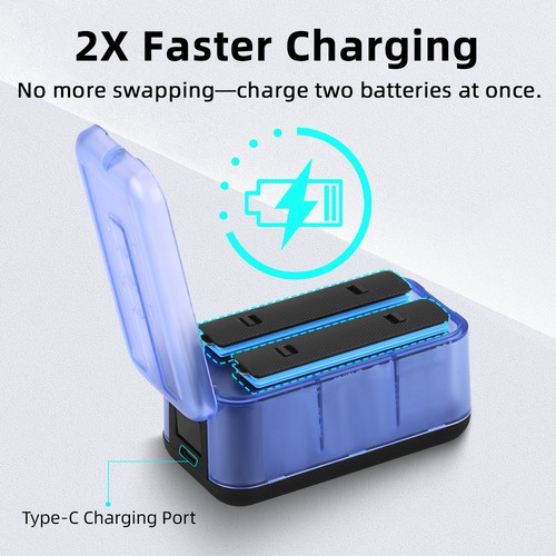 Mini Ecran Numérique Type-C Boitier de Chargement Batterie Pour Insta360 X5 - Photo 2 sur 12