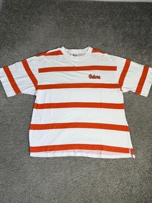 Vintage Gators Shirt Mens XL White Orange Logo 7 Made In Egypt Short Sleeve