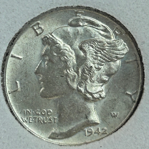 1942 Beautiful P Mint Mercury Dime, Great Details, Buy the Coin NOT the Holder! - Picture 1 of 4