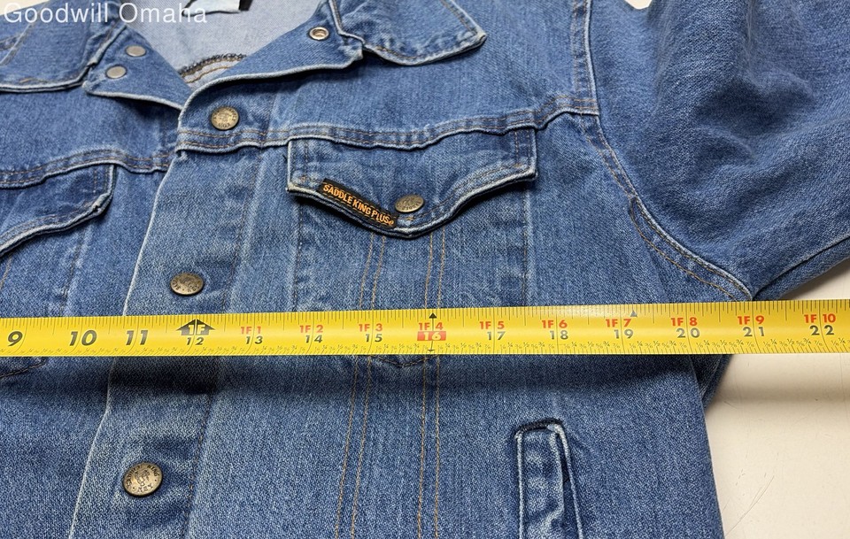 Vintage Saddle King Western by Key Men's Size 40R Denim Button Up ...