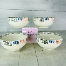 Creative Tops NEW YORK  Iconic Skyline Porcelain White Soup Cereal Bowls Set 4