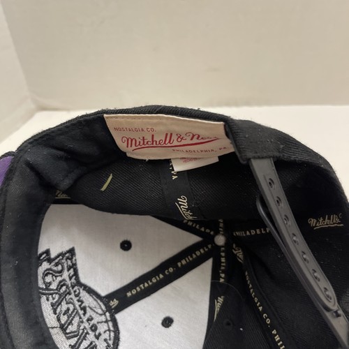 Los Angeles Lakers Snapback Hat Mitchell & Ness Blackout Logo NBA Cap Adjustable - Picture 7 of 7