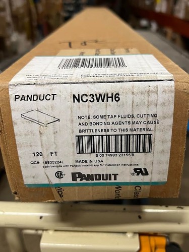 Panduit Panduct NC3WH6 Halogen Free Flush Wiring Duct Cover New open box - Picture 2 of 3