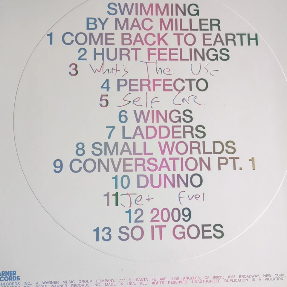 Mac Miller Swimming 2xLP BOX SET VINYL LP Blue Swirl w Inserts - Image 2 of 4