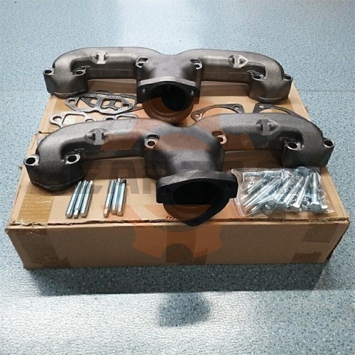 Horn Exhaust Manifolds Pair Set Fits Small Block Chevy SBC 283 305 327 350 400 - Picture 7 of 24