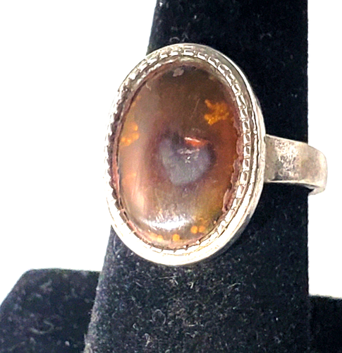 Vintage Sterlingsilber Feuerachat Ring Set ~ Größe 9 - Bild 1 von 5