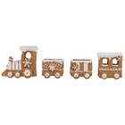 Northlight 4-Piece Frosted Gingerbread Train Christmas Decoration 5.5"