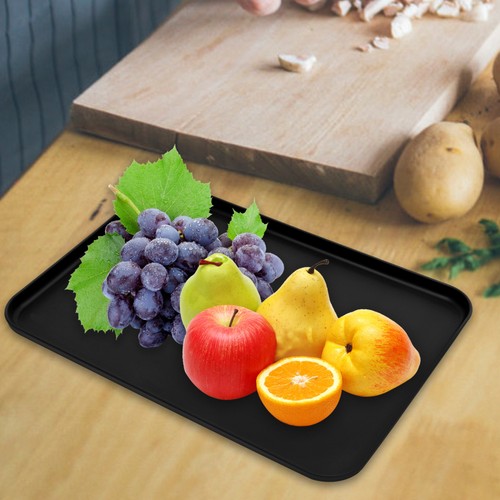 3pcs Serving Tray Party Serving Tray Dessert Tray Rectangular Wheat Straw Party - Picture 7 of 12