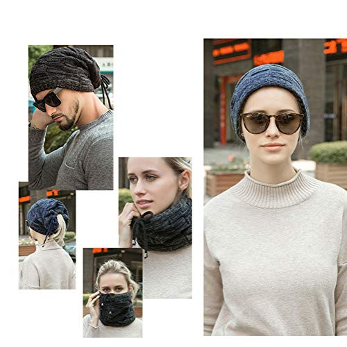 YOJEE Pony Tail Beanie Dread Beanie Knit Loop Scarf Small-4X-Large Black - Picture 4 of 5