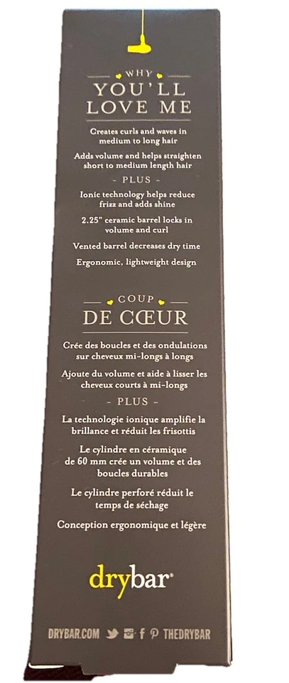 Nuevo Drybar Media Pinta Cepillo Redondo Pequeño 1.75" Cerámica Añade Rizos y Ondas Amarillo Foto 3 de 4