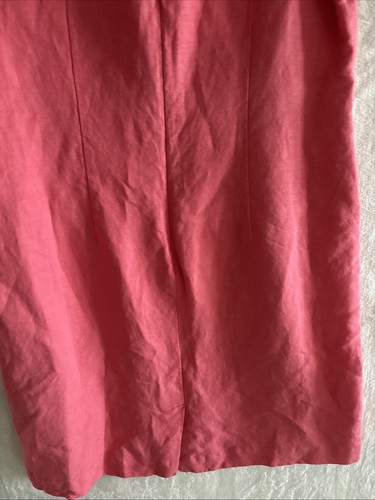 Savannah Shift Dress Size 14 Pink Linen Blend Midi Lined Classic Minimalist - Picture 9 of 10