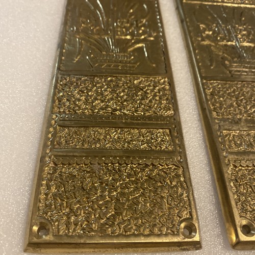 PAAR ANTIKE MESSING ÄSTHETISCHE UHRWERKE EASTLAKE TÜRDRÜCKER BESCHLÄGE - Bild 8 von 12