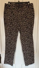 COUNTERPARTS Women’s Pants Size 12 Animal Print Cheetah Spots Pull On