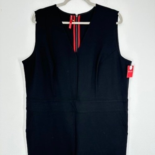 Tuta SPANX perfetta senza maniche gamba larga classica nera 1x alta nuova con etichetta viaggio - Foto 3 di 13