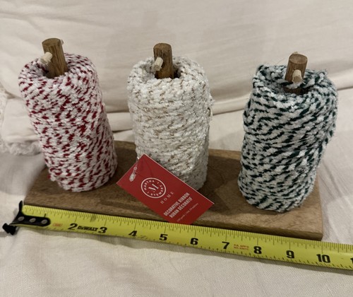 Martha Stewart Spools Holder 3 Chenille Ribbon Red Green White w/Gold New - Picture 9 of 11