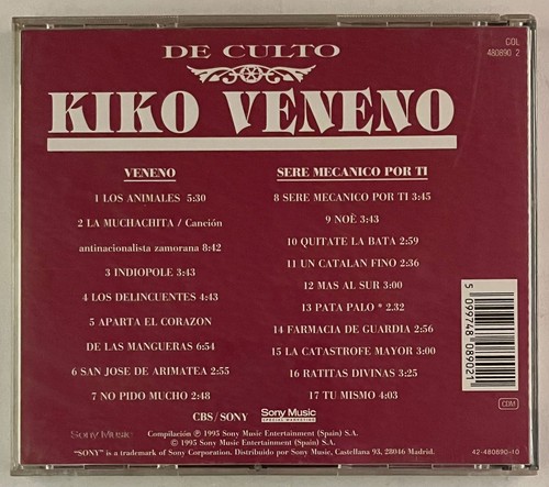 KIKO VENENO - VENENO / SERE MECANICO POR TI - 1995 SPANISH CD ALBUM - Picture 2 of 3
