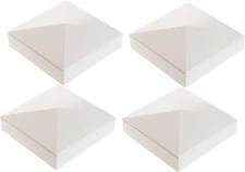 4 Pack 4inch Vinyl Pyramid Style Fence Post Cap/Vinyl Post Caps for 4" x 4" V...