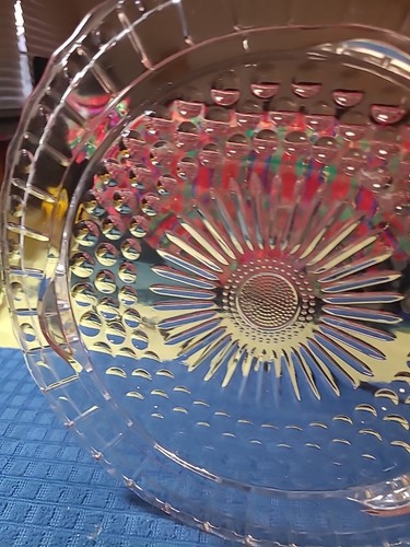 VTG. SERVING GLASS PLATE 11 INCHES DIAMETER - Picture 3 of 8