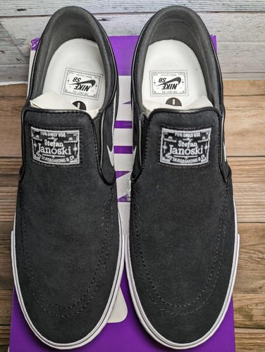 Nike SB Janoski + Zapatos sin cordones para hombre Negro Gamuza Nuevos Talla 8M 9.5W Sin cordones - Imagen 2 de 7