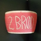 Pottery Handmade Art Bowl Norweigian Bread Instruction ? Red And Cream