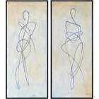 Renwil OL2110 Self Multicolor and Black with Off-White Canvas Art, Set of 2