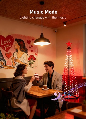 6FT Christmas Cone Tree,Smart RGB LED Lights with App & Remote Control,Music-... - Picture 7 of 8