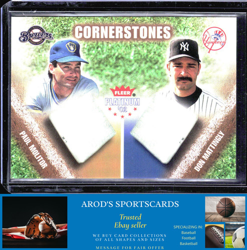 2002 Fleer Platinum * Molitor / Don Mattingly **Card #31 of 40 CS** #'d /2000
