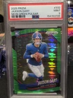 2025 Prizm Jaxson Dart Neon Green Pulsar #332 Rookie RC Giants PSA 9 Mint