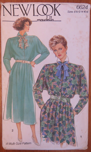 Maudella 6624 Sewing Pattern Ladies Pullover Front Button Elastic Waist Dress - Picture 1 of 8