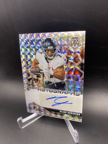 2025 Mosaic Autographs Bijan Robinson Silver Mosaic Prizm Auto Falcons - Picture 2 of 4
