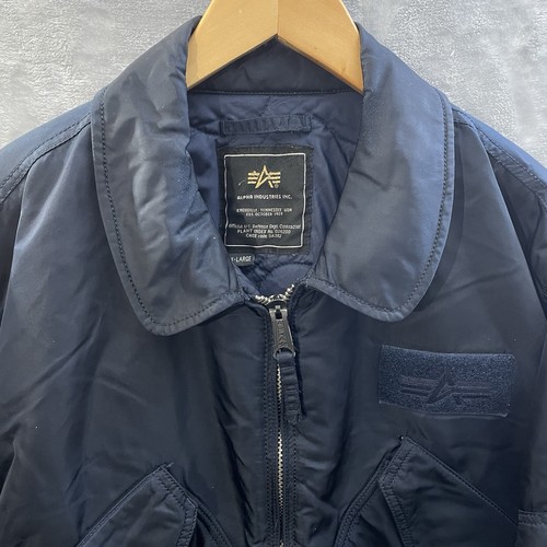 Alpha Industries Vintage 90s CWU 45 Bomber Jacket Blue Flight Men XL USA - Bild 2 von 24