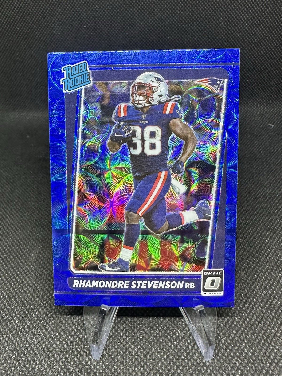 2021 Panini Optic Blue Scope Rated Rookie Rhamondre Stevenson #237