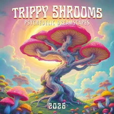 Carousel Calendars,  Trippy Shrooms 2026 Wall Calendar by Gladstone Media, 12''