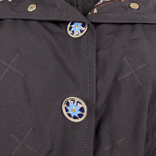 Bogner Womens Black Nylon Embroidered Hooded Jacket Stylish Winter Coat Size 12 - Picture 8 of 19