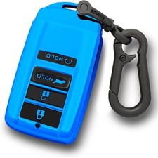 Key fob Cover case, with Keychain, Smart Remote Vehicle Accessories-Blue