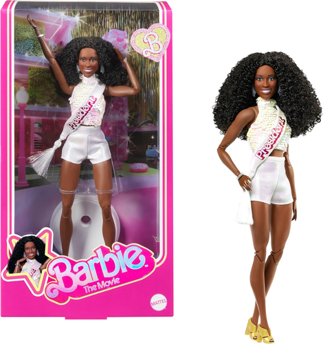 Collectible Doll, ISSA Rae President Wearing Shimmery White Blouse & Short Set - Foto 9 di 11