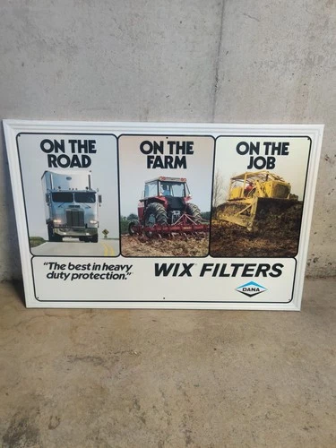 Vintage Wix Filters On the Road, Farm & Job 35x23 Metal Sign Trucks Dana Strout