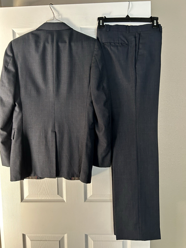 Traje de 2 piezas Evan Picone-Frederick & Nelson 36R-Pantalones (30x32) azul a rayas - Imagen 2 de 18