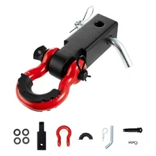 2" Trailer Shackle Hitch Receiver D-Ring Recovery for Truck Jeep 44100 lbs