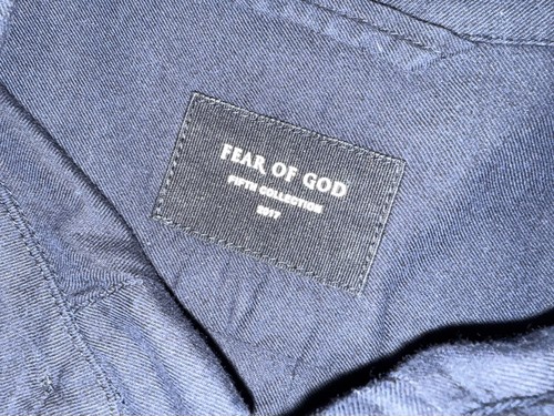 FEAR OF GOD 5th Fifth Collection Oversized Lounge Shirt Navy Size Large - Picture 7 of 10