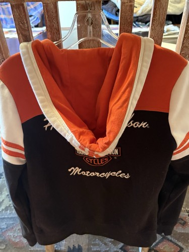 Sudadera con Capucha Harley Davidson Juvenil M Negra Naranja Blanca - Imagen 5 de 8