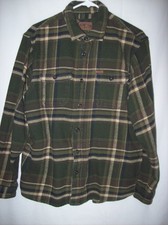 ORVIS Men  s Flannel Shirt Size M Green Blue Plaid Heavyweight Outdoor Casual